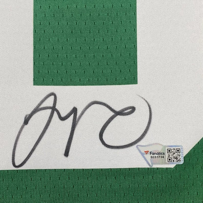 Green and white custom jersey from Professional Sports League with autograph and authentication sticker