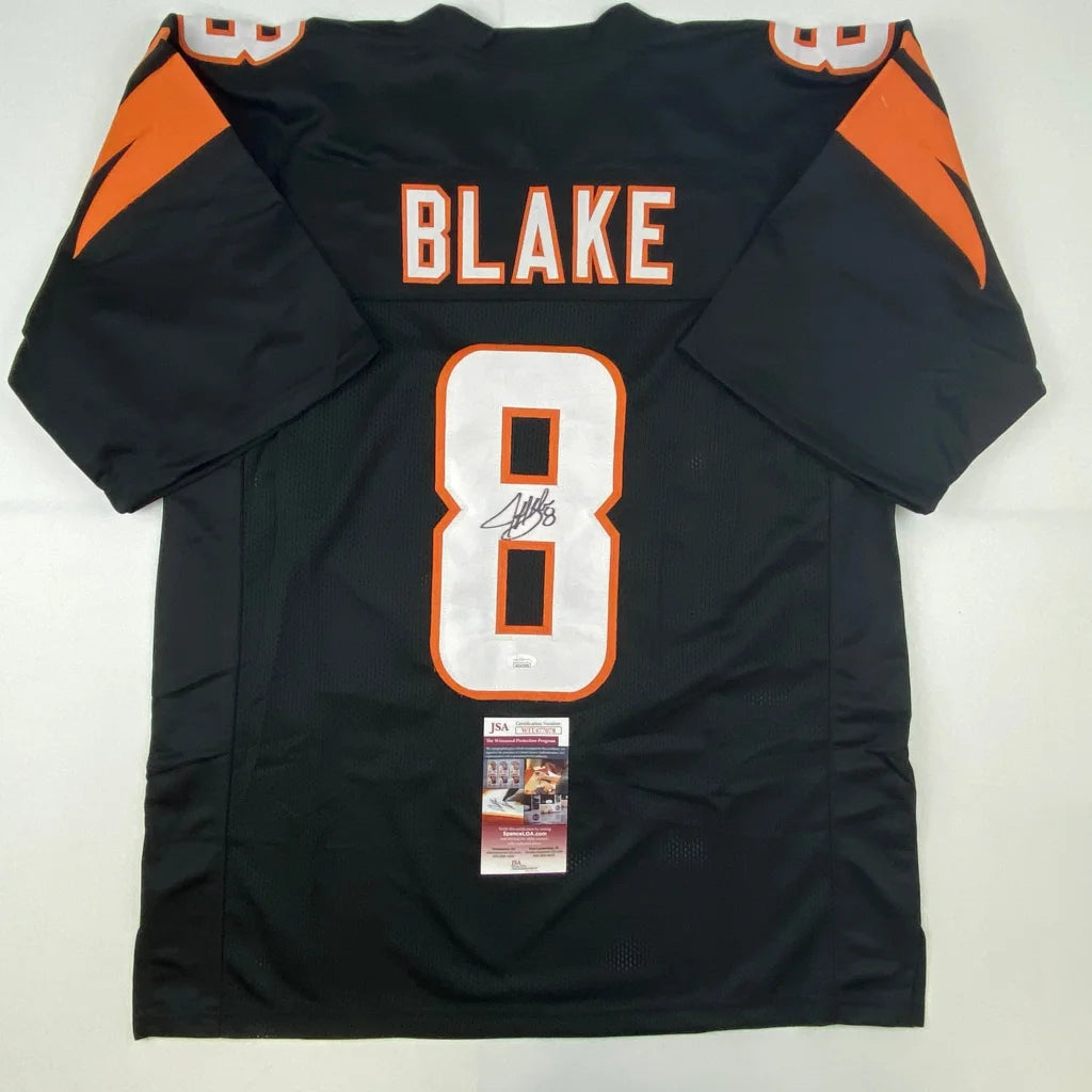 Autographed black and orange custom jersey with BLAKE 8 for professional sports fans