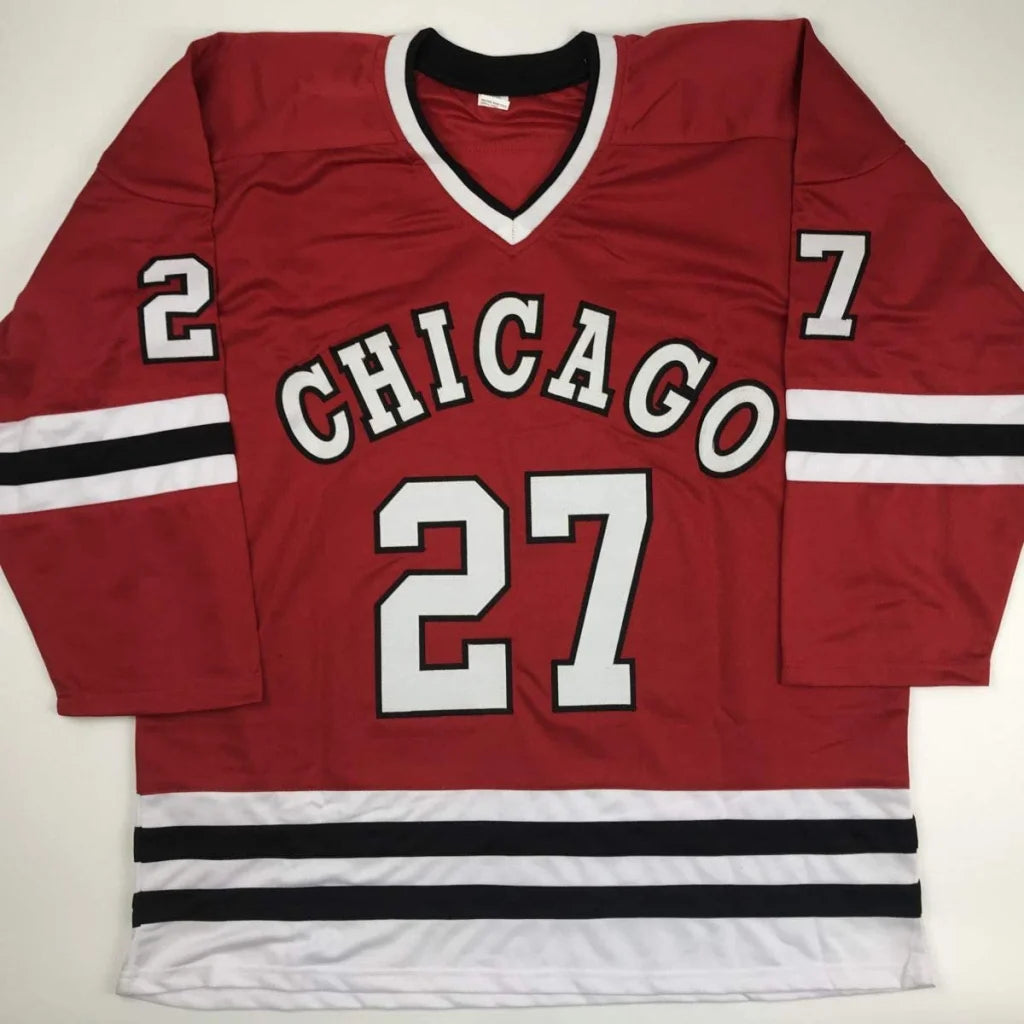 Autographed Jeremy Roenick custom Chicago Blackhawks red jersey number 27