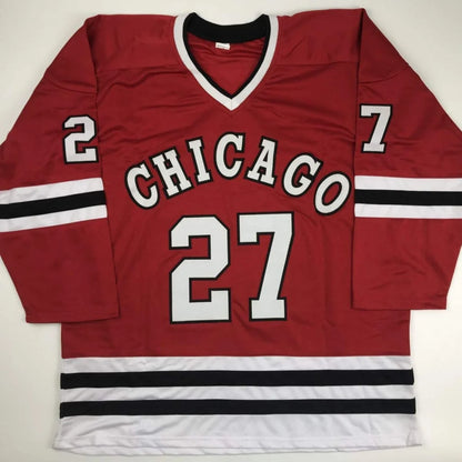 Autographed Jeremy Roenick custom Chicago Blackhawks red jersey number 27
