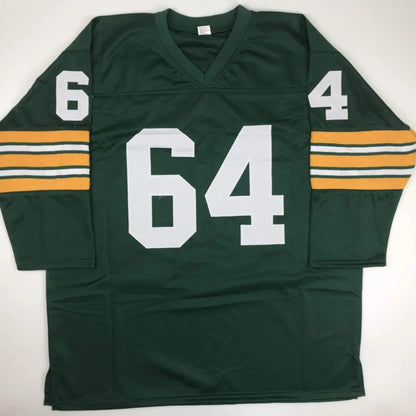 Autographed Jerry Kramer HOF 2018 Green Bay Packers custom jersey, number 64