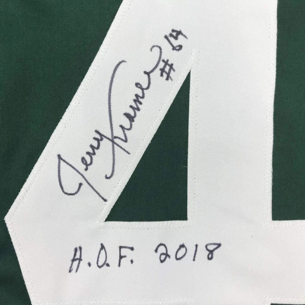 Autographed Jerry Kramer HOF custom jersey with signature, Green Bay Packers