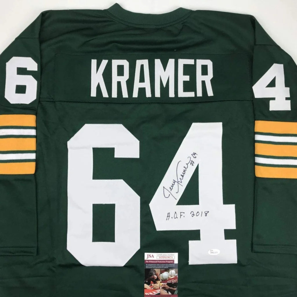Autographed Jerry Kramer HOF 2018 Green Bay Packers custom jersey