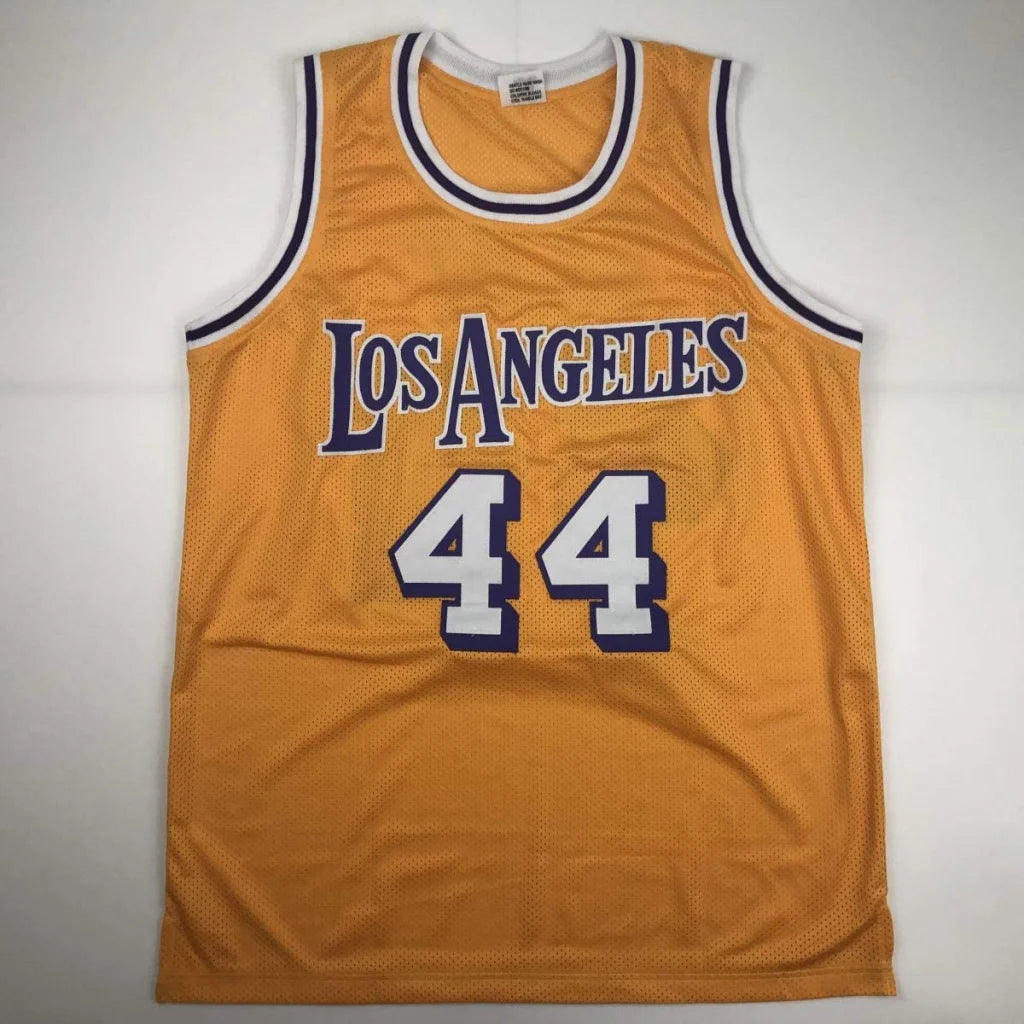 Autographed Jerry West Los Angeles LA Yellow Basketball Jersey JSA COA | Authenticated Signed Sports Jersey | vintageantiquesgifts.com