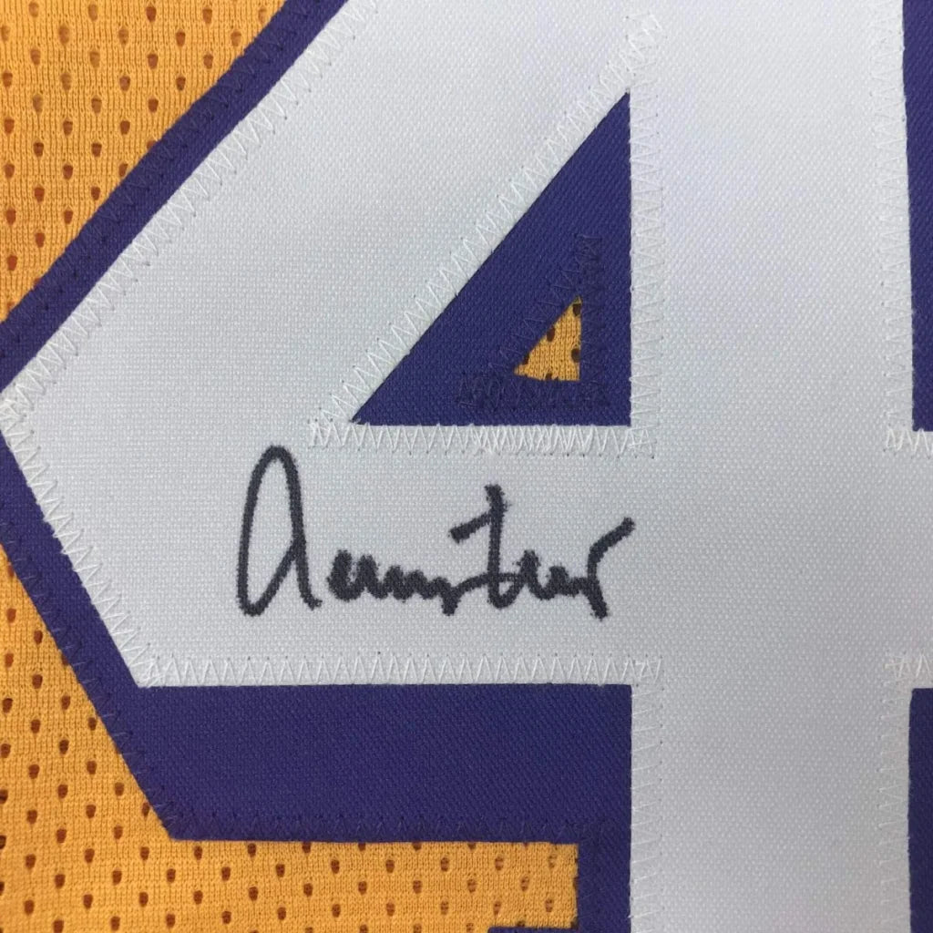 Autographed Jerry West Los Angeles LA Yellow Basketball Jersey JSA COA | Authenticated Signed Sports Jersey | vintageantiquesgifts.com