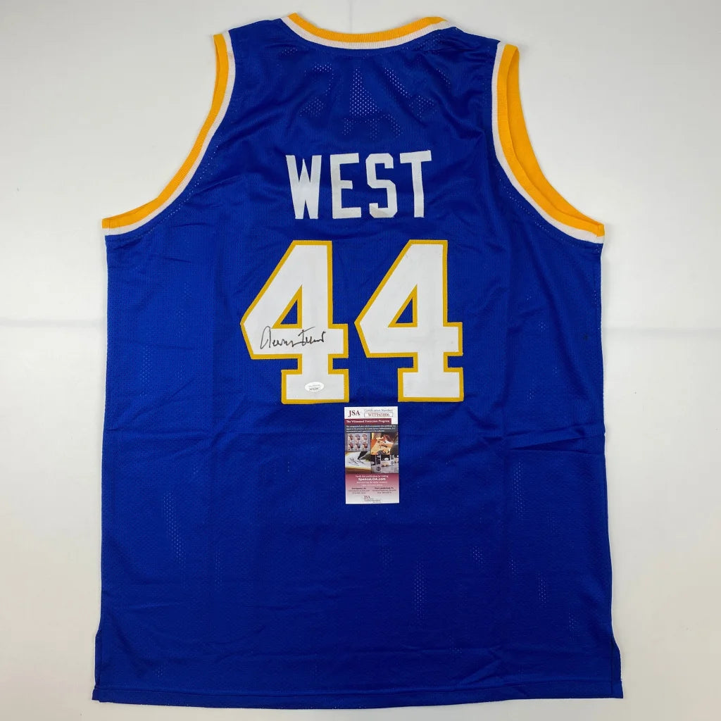 Autographed Jerry West blue Lakers custom jersey with No. 44, JSA COA