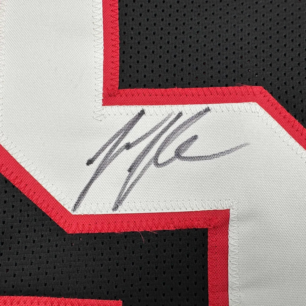 Autographed Jessie Tuggle Atlanta Black Football Jersey JSA COA | Authenticated Signed Sports Jersey | vintageantiquesgifts.com