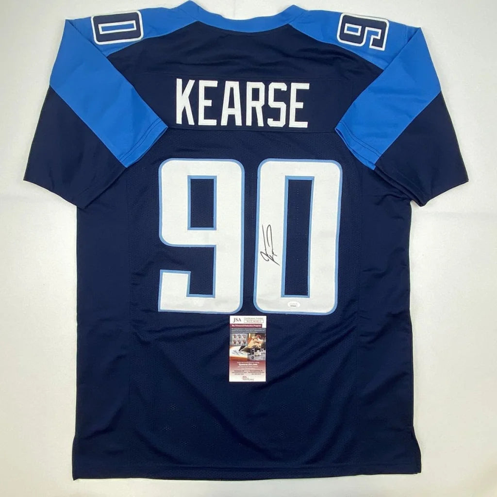 Autographed jevon kearse tennessee titans custom jersey in navy and royal blue from professional sports league