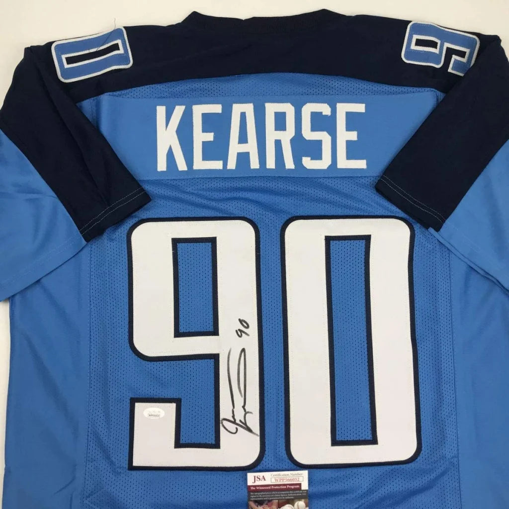 Light blue custom jersey with KEARSE 90 autographed for professional sports fans