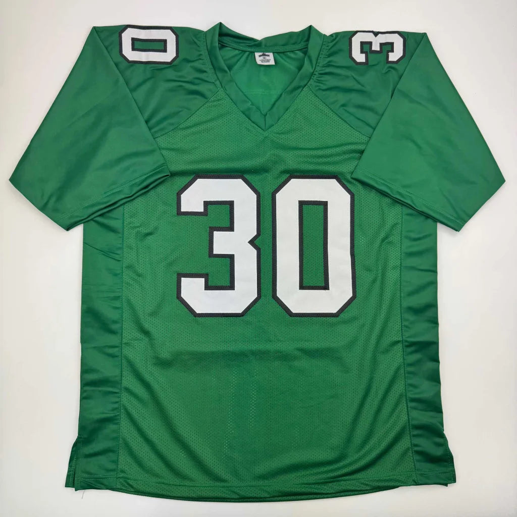 Jihaad Campbell signed custom jersey in kelly green with number 30