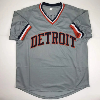 Autographed Jim Bunning gray Detroit custom jersey, professional sports