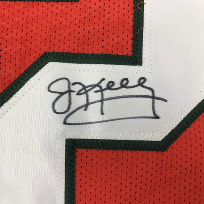Signed orange and white custom jersey from a professional sports league collectible