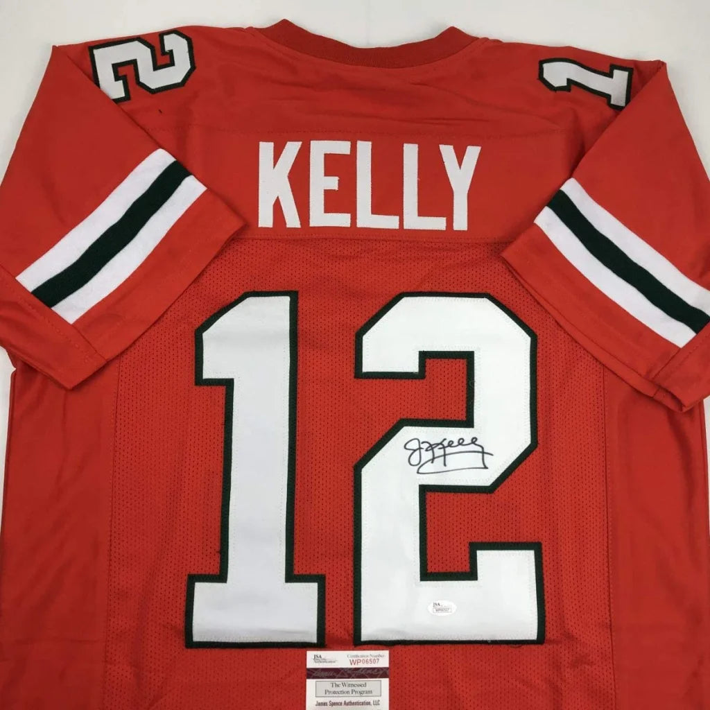Autographed red professional sports league custom jersey with KELLY 12 for sports fans