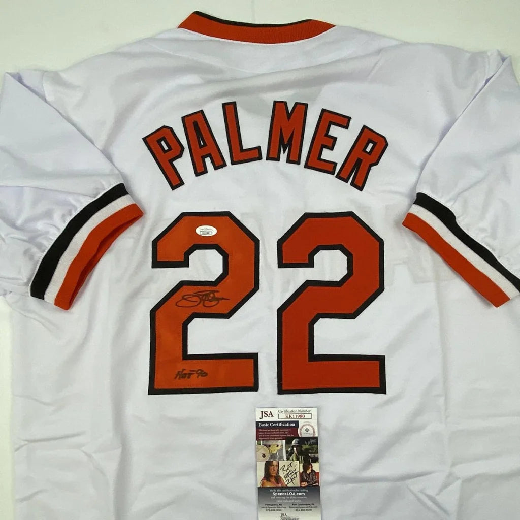 Signed authentic Palmer 22 custom jersey from Professional Sports League with orange black details