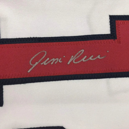 Autographed Jim Rice custom jersey patch with Juni Ruen signature, JSA COA