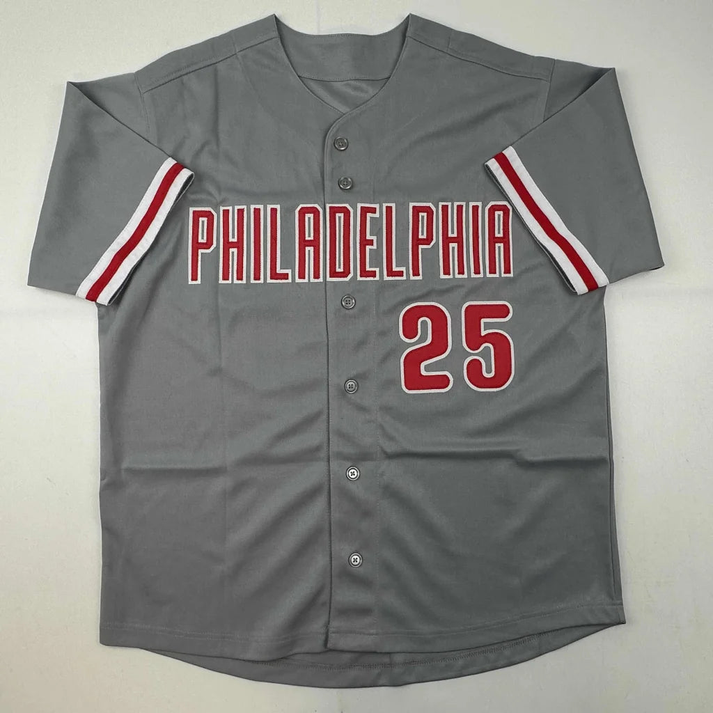 Autographed Jim Thome Philadelphia Grey Baseball Jersey JSA COA | Authenticated Signed Sports Jersey | vintageantiquesgifts.com