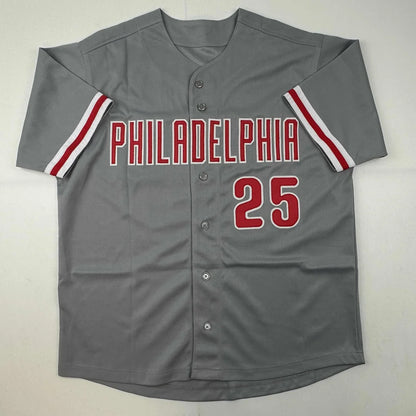 Autographed Jim Thome Philadelphia Grey Baseball Jersey JSA COA | Authenticated Signed Sports Jersey | vintageantiquesgifts.com