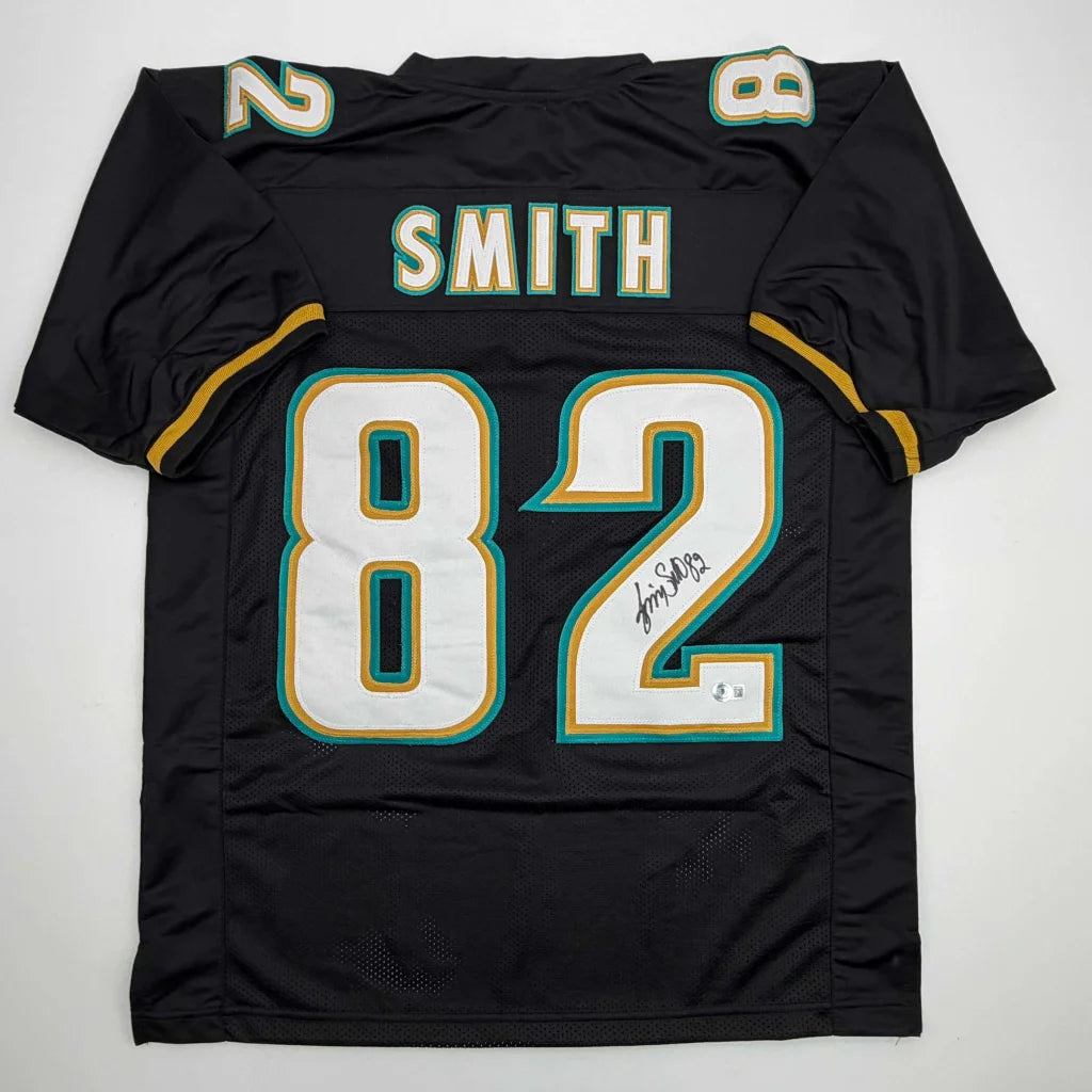 Autographed Jimmy Smith Jacksonville Black Football Jersey Beckett BAS COA | Hall of Fame Sports Memorabilia | vintageantiquesgifts.com