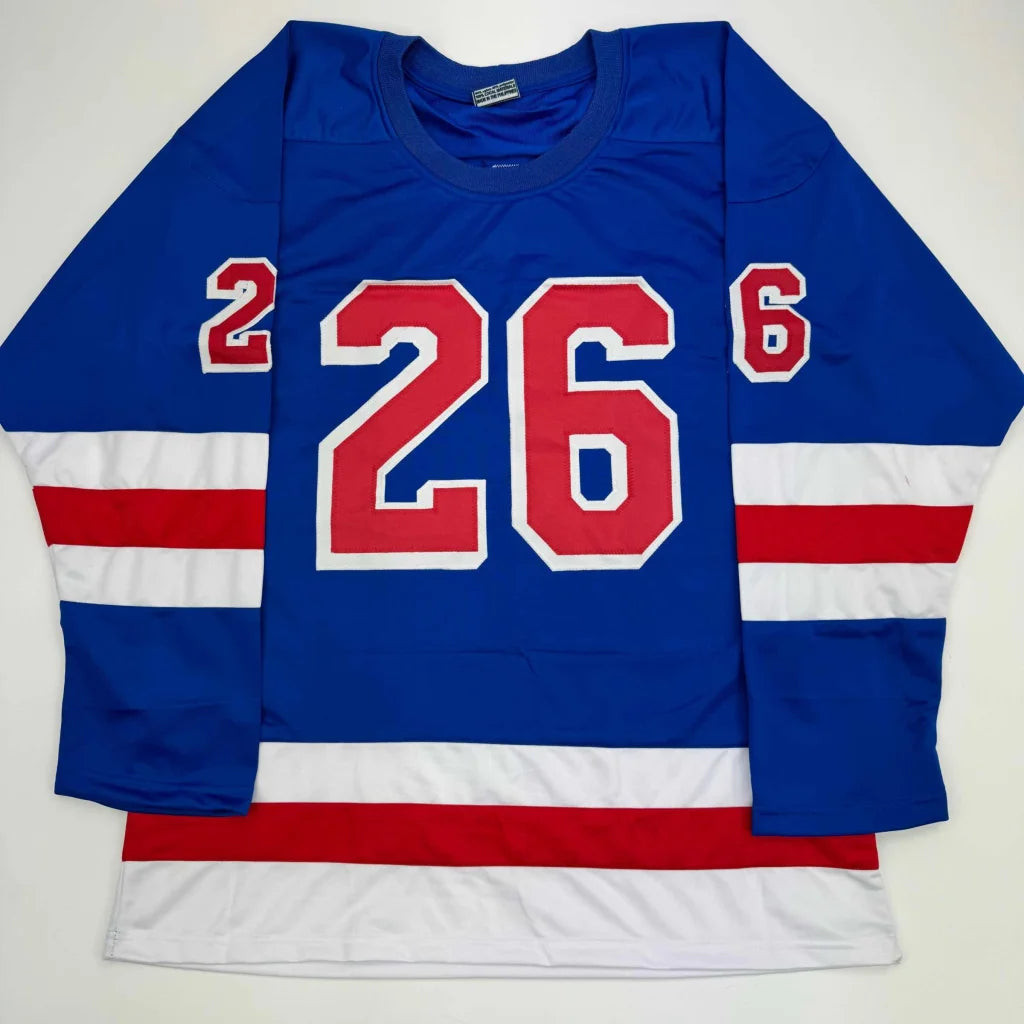 Autographed Jimmy Vesey New York Rangers blue custom jersey #26, JSA COA