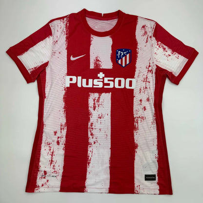 Autographed joao felix atletico madrid red custom jersey with distressed stripes for professional sports league fans