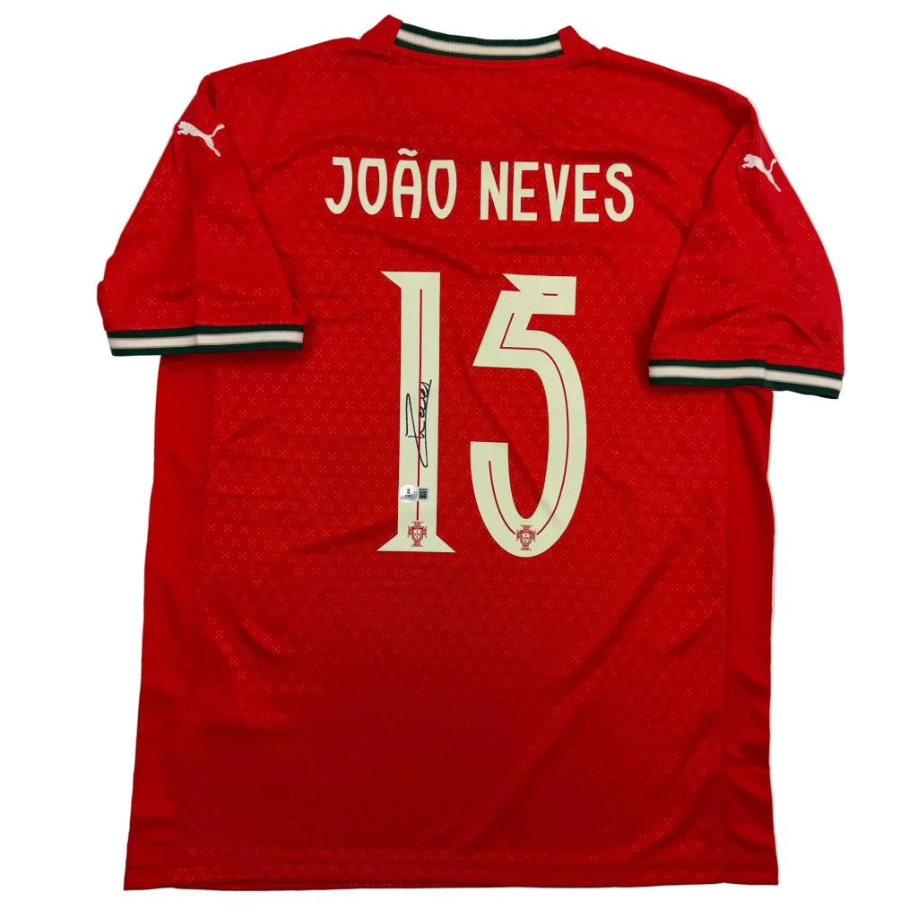 Autographed Joao Neves Portugal Soccer Team World Cup Jersey JSA COA | Hall of Fame Sports Memorabilia | vintageantiquesgifts.com