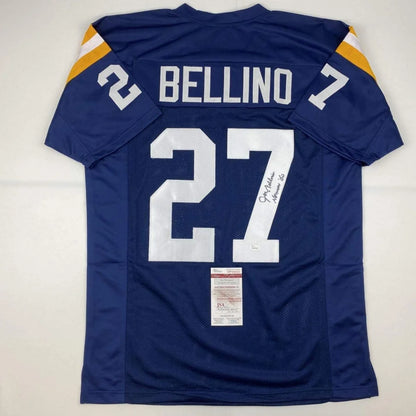 Autographed navy blue Joe Bellino Heisman winner custom jersey for professional sports fans