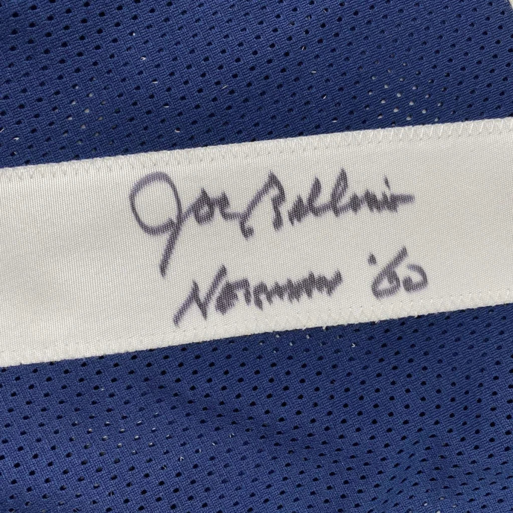 Joe Ballew signed tag on autographed Joe Bellino Heisman custom jersey