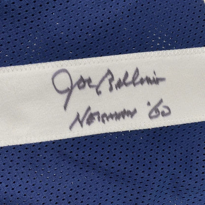 Joe Ballew signed tag on autographed Joe Bellino Heisman custom jersey