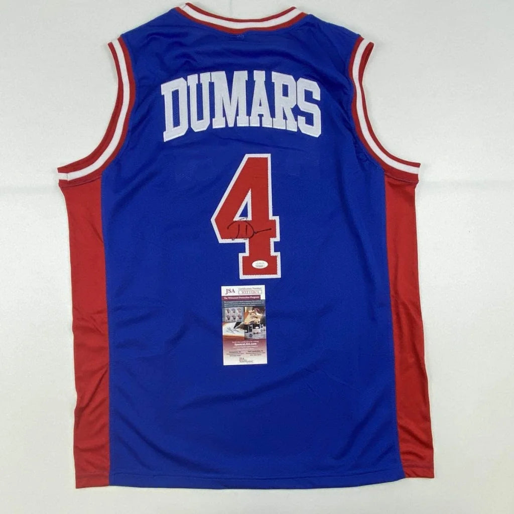 Autographed Joe Dumars Detroit Blue Basketball Jersey JSA COA | Hall of Fame Sports Memorabilia | vintageantiquesgifts.com