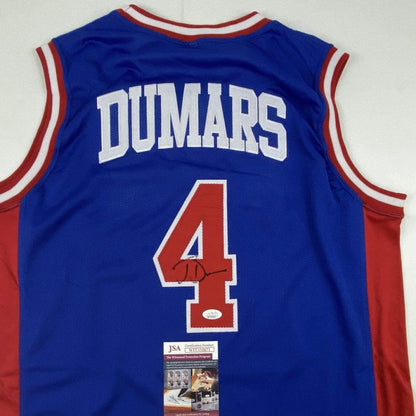 Autographed Joe Dumars Detroit Blue Basketball Jersey JSA COA | Certified Authentic Signed Memorabilia | vintageantiquesgifts.com