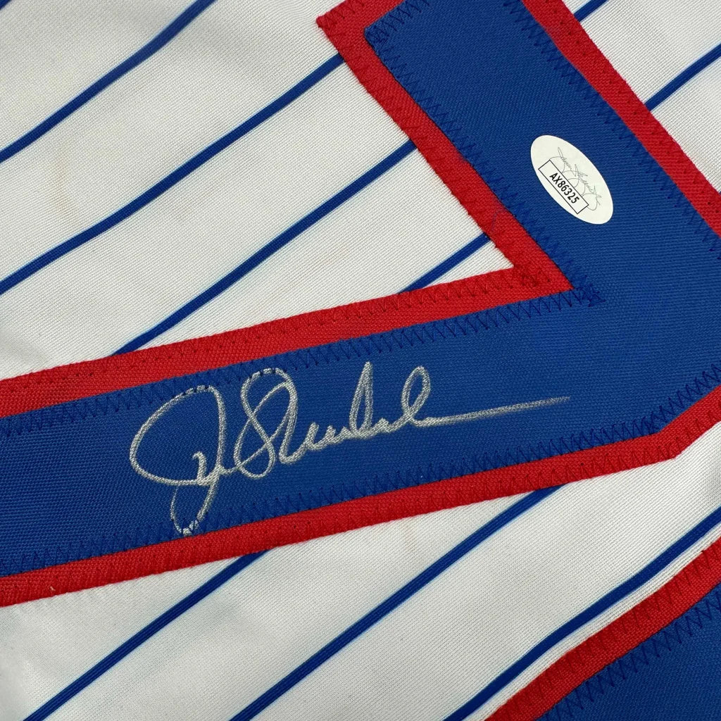 Autographed Joe Maddon Chicago Pinstripe Baseball Jersey JSA COA | Authenticated Signed Sports Jersey | vintageantiquesgifts.com