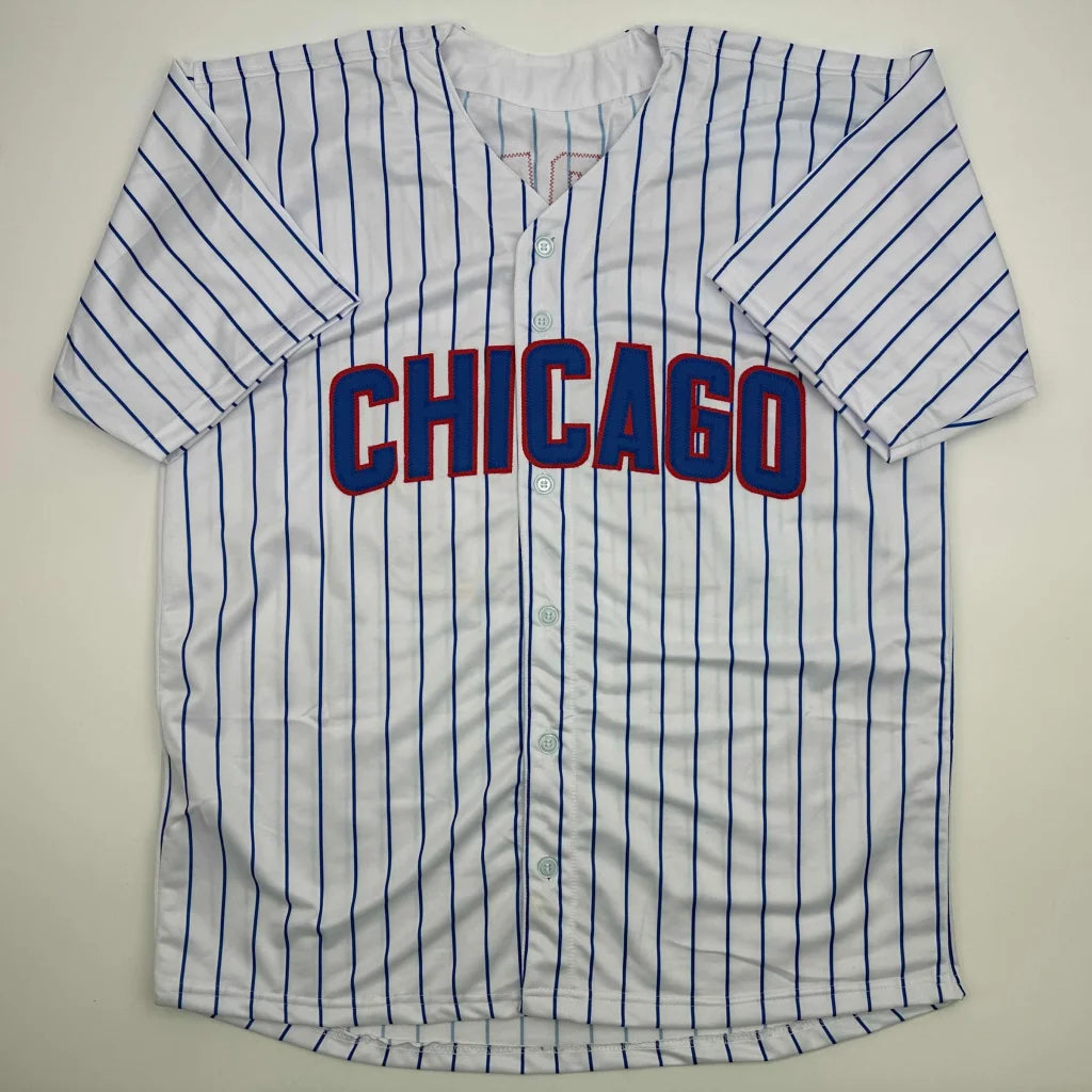 Autographed Joe Maddon Chicago Pinstripe Baseball Jersey JSA COA | Authenticated Signed Sports Jersey | vintageantiquesgifts.com