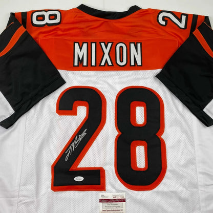 Autographed Joe Mixon Cincinnati White Football Jersey JSA COA | Certified Authentic Signed Memorabilia | vintageantiquesgifts.com
