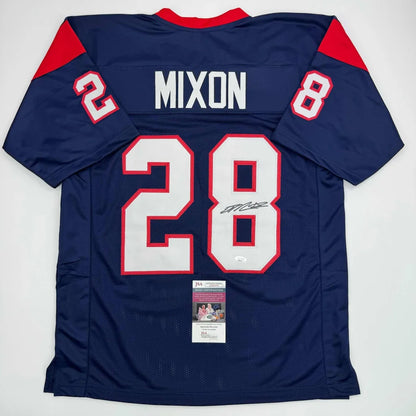 Autographed Joe Mixon Houston Blue Football Jersey JSA COA | Hall of Fame Sports Memorabilia | vintageantiquesgifts.com