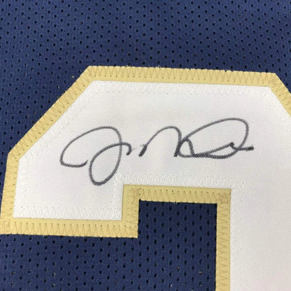 Autographed number on dark blue Montana Custom Jersey from Professional Sports League