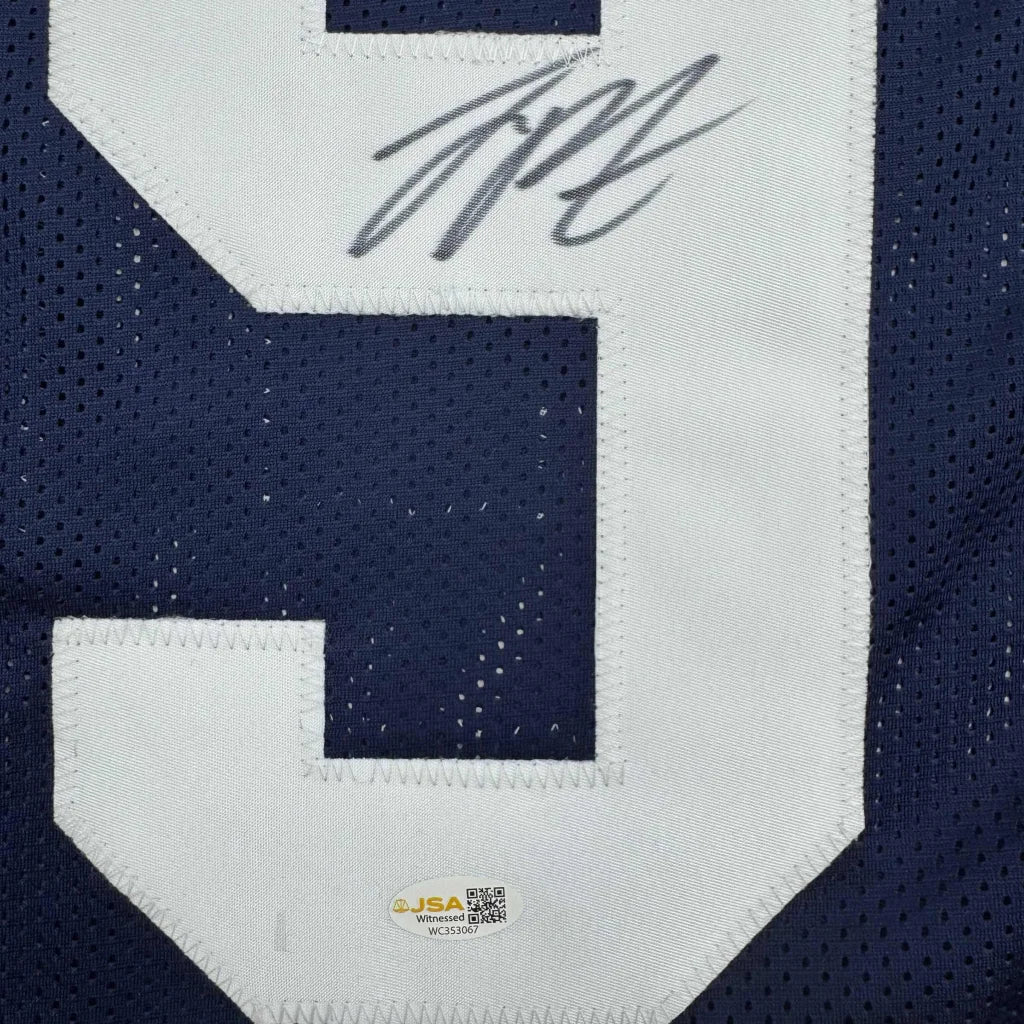 Autographed Joey Porter Jr. Penn State custom jersey back with number 9, Beckett BAS COA