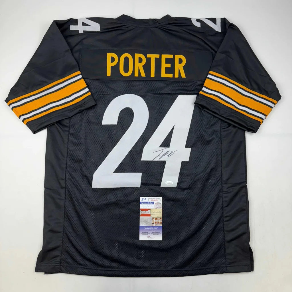 Black custom jersey with PORTER 24 autograph, perfect for sports league fans