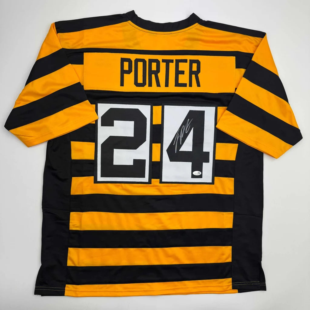 Autographed Joey Porter Jr. Pittsburgh Bumble Bee Football Jersey JSA COA | Hall of Fame Sports Memorabilia | vintageantiquesgifts.com
