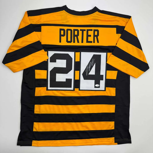 Autographed Joey Porter Jr. Pittsburgh Bumble Bee Football Jersey JSA COA | Hall of Fame Sports Memorabilia | vintageantiquesgifts.com