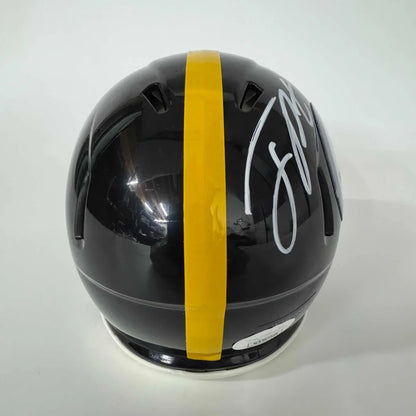 Autographed Joey Porter Jr. Pittsburgh Steelers Mini Football Helmet JSA COA | Certified Authentic Signed Memorabilia | vintageantiquesgifts.com