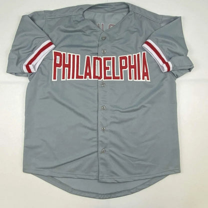 Autographed John Kruk Philadelphia Grey Baseball Jersey JSA COA | Authenticated Signed Sports Jersey | vintageantiquesgifts.com