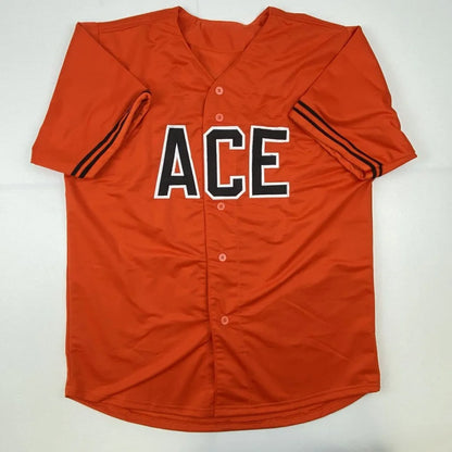 Orange professional sports custom jersey with ACE lettering, perfect for sports league fans