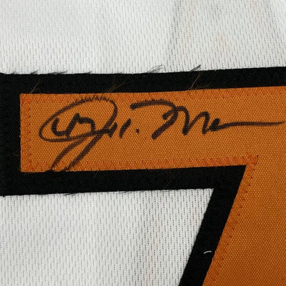 Autographed John Means orange fabric patch on custom Baltimore Orioles professional sports jersey with Beckett BAS COA