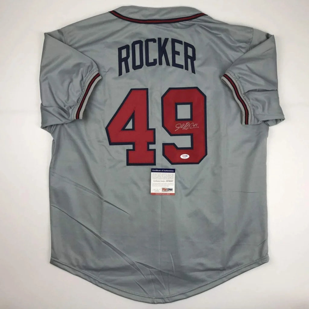 Autographed John Rocker Atlanta Grey Baseball Jersey PSA/DNA COA | Hall of Fame Sports Memorabilia | vintageantiquesgifts.com