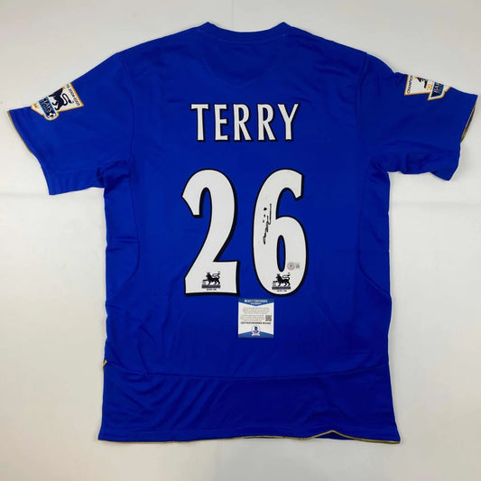 Blue John Terry Chelsea jersey with Beckett BAS authentication and third party authentication
