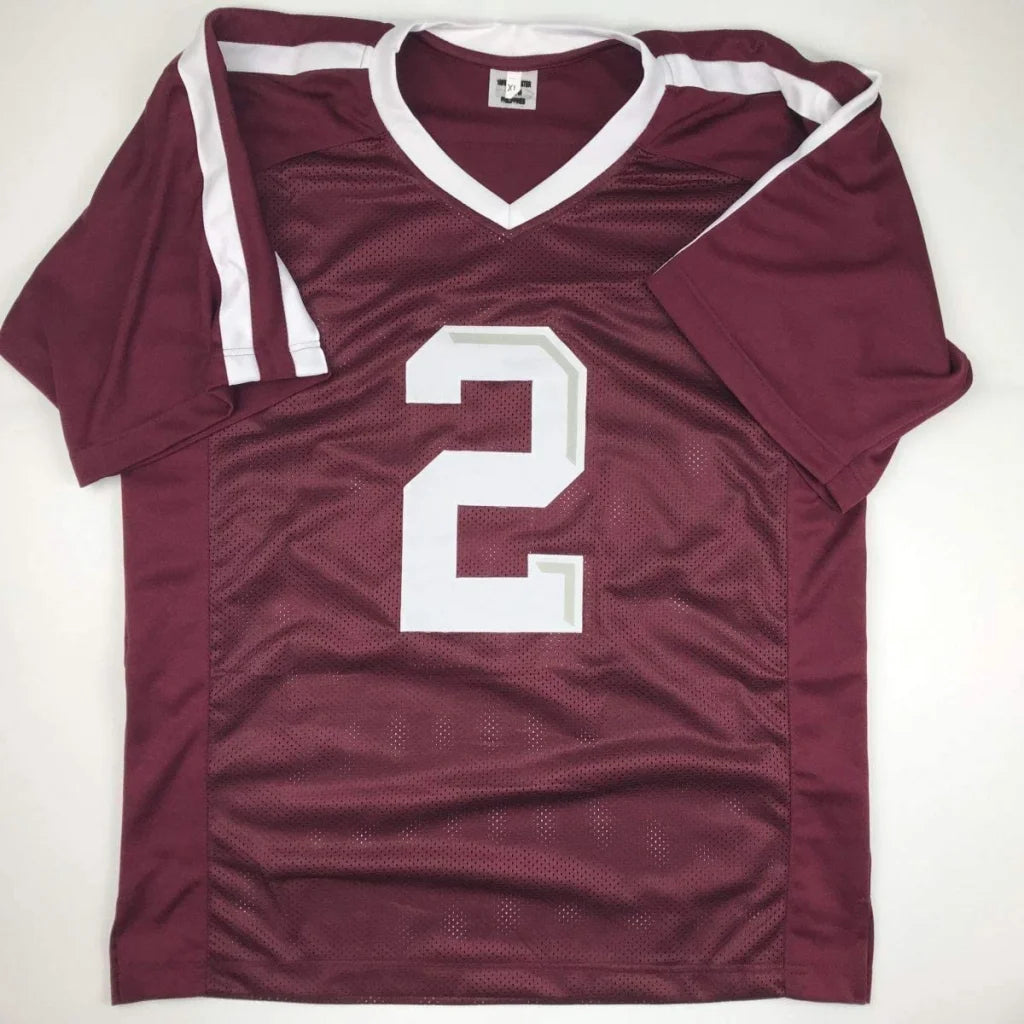 Autographed Johnny Manziel Texas A&M maroon custom jersey number 2