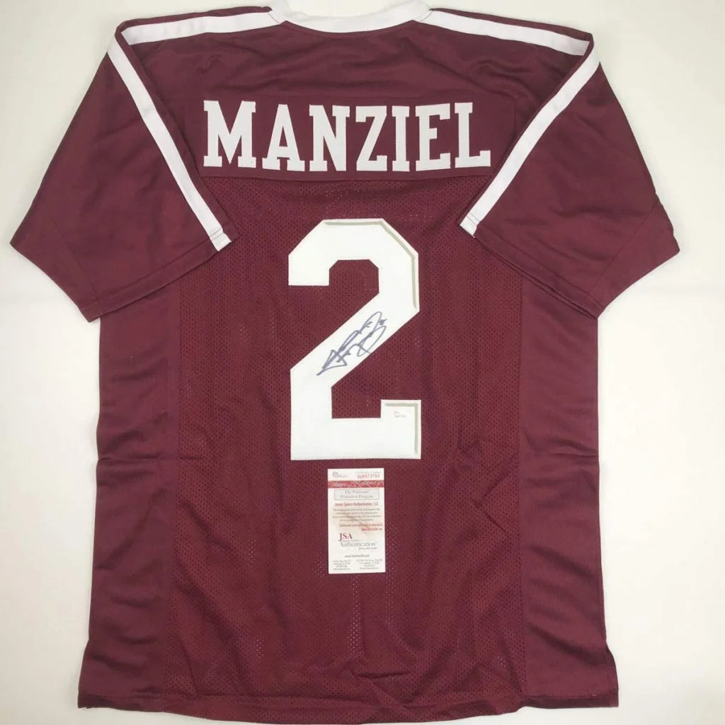 Autographed Johnny Manziel Texas A&M maroon custom jersey with JSA COA