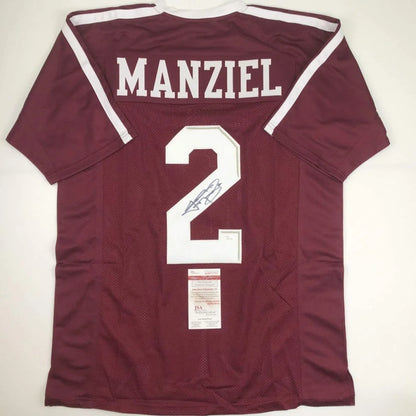 Autographed Johnny Manziel Texas A&M maroon custom jersey with JSA COA