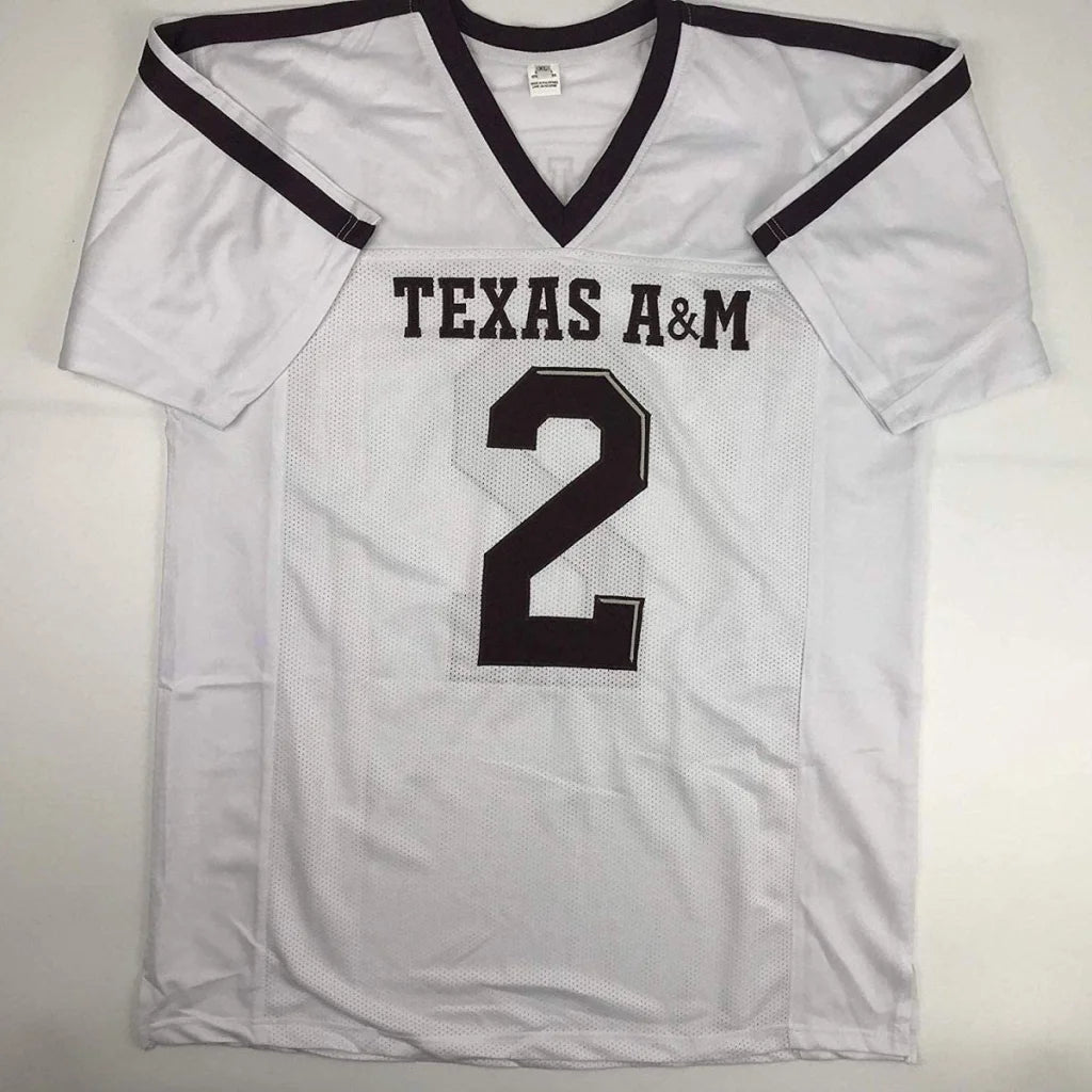 JSA COA certificate for Johnny Manziel autographed Texas A&M white college football jersey