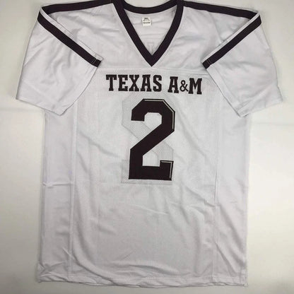 JSA COA certificate for Johnny Manziel autographed Texas A&M white college football jersey